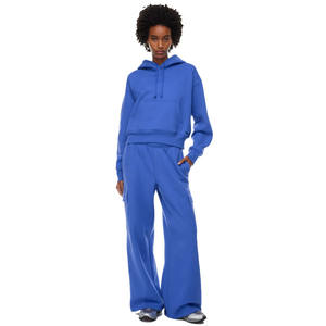 Pantalon de survêtement cargo évasé bleu personnalisé le plus élégant pour hommes et femmes taille élastique style décontracté vente en gros quantité - Product Image 1