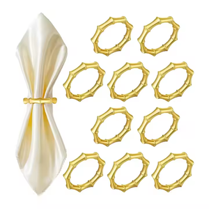 Servilleteros de diseño único para mesa de cena 2025, soporte de tejido al por mayor, decoración del hogar, anillo de oro, servilletero directo de fábrica - Product Image 4