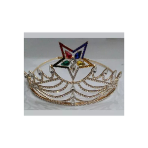 Oes มงกุฎชุบโรเดียมกับดาวที่มีสีสัน O.S มงกุฎเงิน Masonic แกรนด์ matron มงกุฎในทองด้วย - Product Image 4