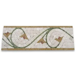 Antiguo Agean 5x14,5 porcelana caída B4693T mármol mosaico borde Listello acento azulejo para Interior brillante 6mm habitación ladrillo refractario - Product Image 1