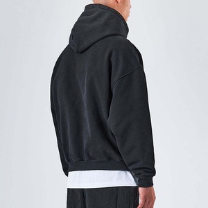 Venta al por mayor de sudaderas con capucha extragrandes 100% algodón para hombre ropa de calle con hombros caídos logotipo personalizado impresión para el invierno - Product Image 3