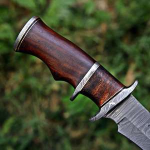 Cuchillo Táctico de Hoja Fija con Mango de Madera de Olivo, Venta Directa de Fábrica, Cuchillos de Caza y Camping EDC con Funda, Acero de Damasco OEM - Product Image 2