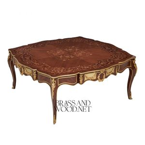 Juego de Mesa de Centro y Mesa Auxiliar de Madera Ornamentada de Lujo - Product Image 3