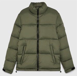 Chaqueta impermeable a prueba de viento con cuello levantado forrado de lona de poliéster prendas de vestir exteriores informales cálidas con cierre de cremallera pedidos al por mayor OEM - Product Image 2