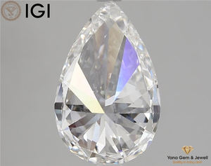 Diamante cultivado en laboratorio de corte de pera de 3,50 quilates, Color F, VVS2, proceso de claridad CVD, 13,67mm, anillo solitario certificado IGI, pieza central - Product Image 5