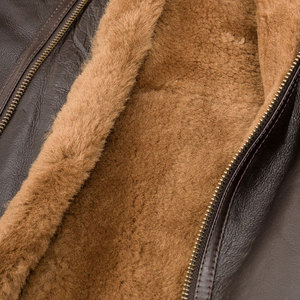 Premium véritable peau de mouton Sherpa qualité Faux peau de mouton chaud hiver poche polaire hommes fourrure vers le bas manteau grande taille - Product Image 6