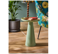 Table d'appoint ronde décorative en métal en laiton AK de couleur vert pastel clair Table personnalisée pour mobilier de bureau/mobilier d'hôtel