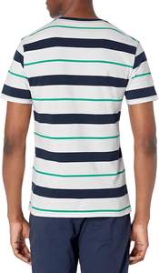 Venta caliente cuello redondo manga corta Slim Fit gimnasio deportes camiseta festoneado dobladillo Logo impreso personalizado para hombre Camiseta - Product Image 4