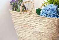 Gewebter Einkaufs korb Stroh Obstkorb Palm Bag Hand gefertigt in Marokko Strand tasche Boho Style