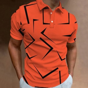 Nouveau T-Shirt Top D'été À Manches Courtes Motif Coloré Tee Casual Homme Vêtements De Mode Hommes Polo 3D Mince Ligne Stripe - Product Image 6