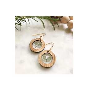 Pendientes de madera de estilo bohemio de verano, juego de resina de madera de Color océano, auricular acrílico para mujer - Product Image 5