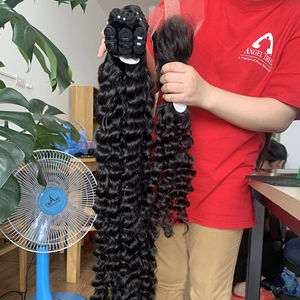 Lot de 4-5 cheveux longs Remy, toutes textures, fermeture/frontale pour tête complète, style vague naturelle, pas cher! - Product Image 1