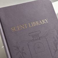 LABON Journal de parfums personnalisé A5, couverture rigide prune, dorure à chaud, notes de fond cœur, longue durée, évaluation de l'humeur