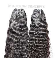 Extensions de cheveux humains indiens Remy 100% naturels, vierges, non traités, bouclés, en gros, double trame machine