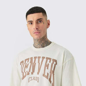 T-shirt en coton 100% uni délavé à l'acide, streetwear tendance, vêtements décontractés, logo personnalisable, haut de mode, devant vierge, directement de l'usine - Product Image 6