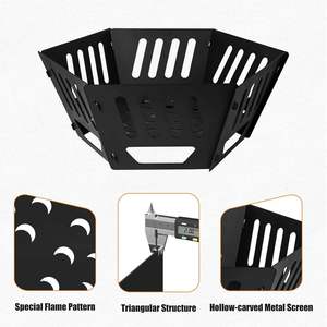 <b>Portable</b> Modern Wood Burning <b>Fire</b> Pit Outdoor Patio Yard Garden Camping Iron Bonfire Heating 9999 BTU Lightweight Durable Bulk - Product Image 2