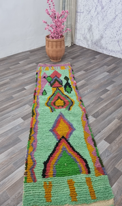 Noué à la main personnalisé authentique boujaad vert coureur grand marocain moelleux véritable laine de mouton tapis d'entrée tapis et ensembles - Product Image 3
