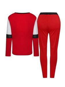Ensemble deux pièces d'automne pour femmes à la mode taille élastique pull à capuche et pantalon à bandes de cheville motif solide pour un usage domestique - Product Image 4