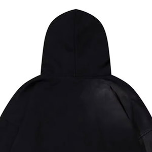 Oversized Pullover <b>Hoodie</b> for <b>Men</b> 100% Cotton <b>Thick</b> Fabric Thermal <b>Hoodie</b> with Distress Embroidery Drop Shoulder for Winter Work - Product Image 5