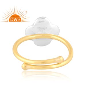 Último diseño hecho a mano 18K chapado en oro diseño floral anillo apilable Demi joyería fina para mujer regalo para ella - Product Image 4