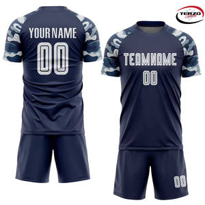 Uniformes de fútbol de poliéster 100% personalizados de alta calidad, material sublimado de secado rápido, conjunto de tamaño adulto - Product Image 5