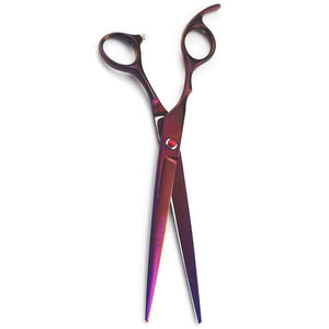 Ciseaux de toilettage de cheveux à lames droites enduits de couleur personnalisée de haute qualité lame tranchante en acier inoxydable pour ciseaux pour animaux de compagnie et barbier - Product Image 5