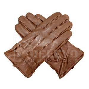 Gants en cuir d'agneau d'hiver pour hommes, coupe-vent, gants en cuir véritable pour moto, gants en cuir de chèvre personnalisés - Product Image 2