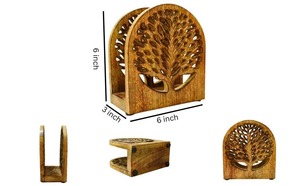 Caja de pañuelos de madera minimalista rústica hecha a mano con diseño de artesanía artística para el hogar, la Oficina y el hotel a precio mayorista - Product Image 6