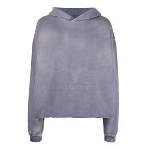 Sudadera con capucha ligera lavada con ácido para hombre, diseño personalizado, parte superior de algodón y poliéster, patrón sólido, temporada de invierno, cuello con capucha, teñido liso alto - Product Image 1