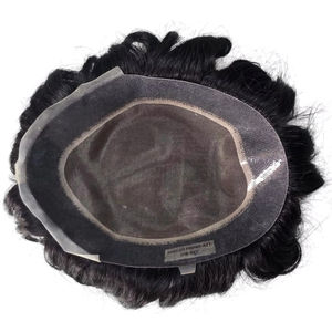 Peluca de tupé de cabello humano mono de calidad superior de Bangladesh con cuerpo natural y estilos de ondas profundas - Product Image 1