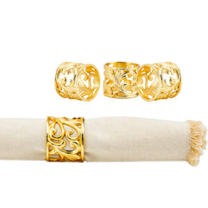 Servilletero de diseño con cable dorado con accesorios decorativos de estilo único hechos a mano Servilletero de oro real - Product Image 2