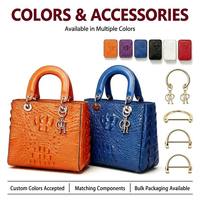 Sac fourre-tout de luxe pour femme en similicuir croco, sac à bandoulière avec quincaillerie dorée, grande capacité, sac à main pour femme, personnalisable OEM