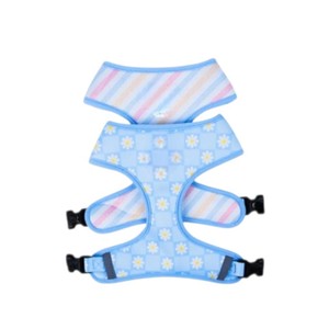 Harnais pour chien réglable à motif floral bleu clair, fermeture à boucle, style mignon pour petits chiens - Product Image 6