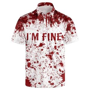Maglietta da golf di Halloween I'm Fine, solida e traspirante, per uomo, divertente, umoristica, per abiti originali - Product Image 1