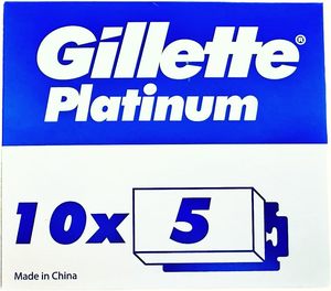 Cuchillas de afeitar de doble filo Gillette Platinum, paquete de 50, cuchillas de repuesto de acero inoxidable para hombres, venta al por mayor para barberías - Product Image 5