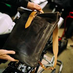 Sac à dos en cuir véritable College Roll Top Business Outdoor Travelling Backpack Laptop Large Capacity LRTB-0030B - Product Image 4