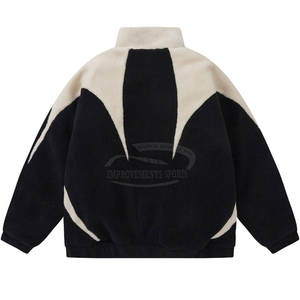 Sweat-shirts à fermeture éclair demi-quart en polaire surdimensionnée pour hommes (polyester/coton) col montant d'hiver écologique - Product Image 4