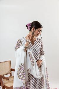 Lavanda Mini Anar Suit Set Estilo de moda india de alta calidad Kurta y pantalones de fabricante indio - Product Image 4