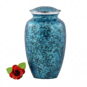 Urnes de crémation de classe supérieure finition marbre mélangé gris blanc peint accessoires de cercueil pour adultes à prix abordable 2025 urnes de crémation - Product Image 6