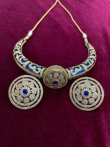 Collar Hasli Chapado en plata de latón, collar gargantilla, conjunto de joyería para mujer, producto a granel hecho a mano personalizado - Product Image 2