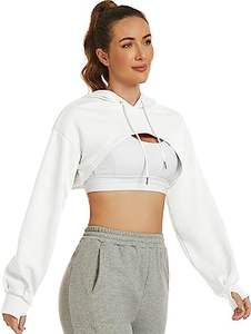 Sudadera Corta Deportiva de Moda para Mujer, con Logotipo Personalizado, al por Mayor, de Algodón y Felpa, Sudadera Corta para Mujer, OEM - Product Image 4