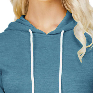 Sweat à capuche à manches longues pour dames avec dessin en coton tricoté à personnaliser avec des logos d'impression bouffants ou des logos de broderie - Product Image 4
