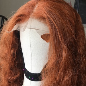 Pelucas de encaje de cabello humano rizado naranja jengibre, peluca de cabello humano con frente de encaje HD 13x6 sin pegamento prearrancado con cabello de bebé, extensiones de cabello - Product Image 1