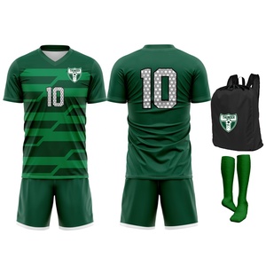 Ensembles d'uniformes de football personnalisés en polyester respirant à impression numérique de haute qualité, coupe automatisée, séchage rapide - Product Image 1