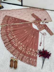 Último Diseño de Lehenga Choli de Alta Calidad para Mujer, con Bordado en Georgette Sintético, Hecho en Gujarat Fab Zone - Product Image 4