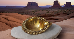 Lampe à huile en laiton de qualité supérieure faite à la main traditionnelle indienne dorée Akhand Diya accessoire artisanal pour une utilisation décorative de Diwali - Product Image 4