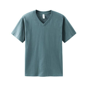 100% algodón 210 Gsm Material suave cuello en V impresión personalizada liso en blanco MenT camisa hombres - Product Image 4