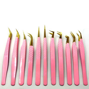 แหนบปลายขนตาสีทองสำหรับการจับขนตาเพิ่มวอลลุ่มแบบมืออาชีพแหนบสำหรับการต่อขนตา - Product Image 1