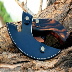 Hache trancheuse à pizza Viking originale forgée à la main de qualité industrielle avec manche en bois et gaine en cuir pour hommes - Product Image 6