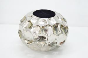 Venta caliente Lujos Look Florero Gran Diamante Martillado Metal Niquelado Único Premium Plata Hogar/Boda Decoración Jarrones - Product Image 6